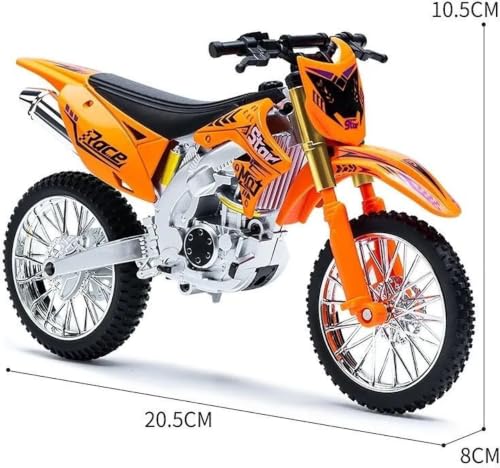 Image of KX Style 1:10 Scale Dirt Bike Die-Cast Metal Motorcycle Model Toy with Rubber Tires, Realistic Engine, Motocross Racing Design, Collectible Gift for Kids & Adults