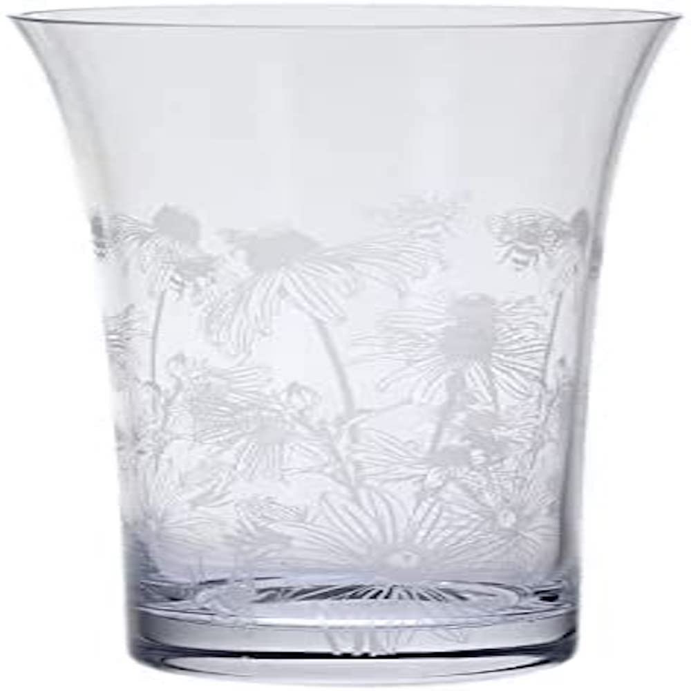 Dartington Crystal Bloom Flared Vase Bees & Rudbeckia, Transparent, 290mm (h), BM3553