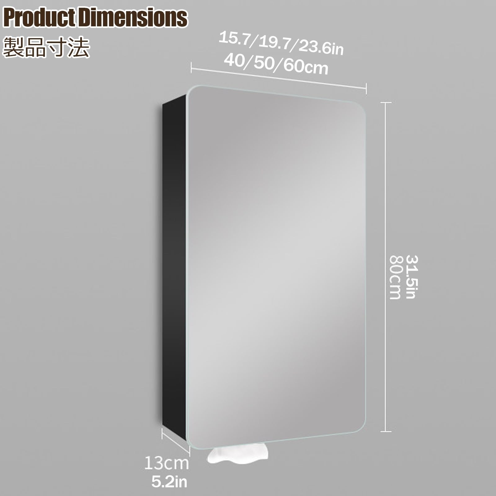 Specchio Bagno Contenitore,Specchiera Bagno Con Contenitore,Design Dello Specchio Bifacciale,Ripiani Regolabili, Per Gioielli,Maschere E Strumenti Di Bellezza(Silver,50 * 70 * 13cm)