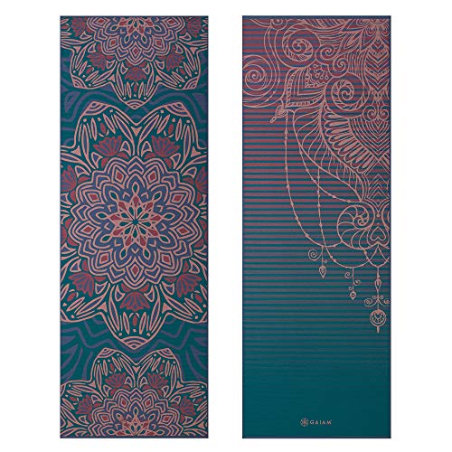 image for Gaiam Yoga Mat Premium Print Reversible Extra Thick Non Slip Exercise 