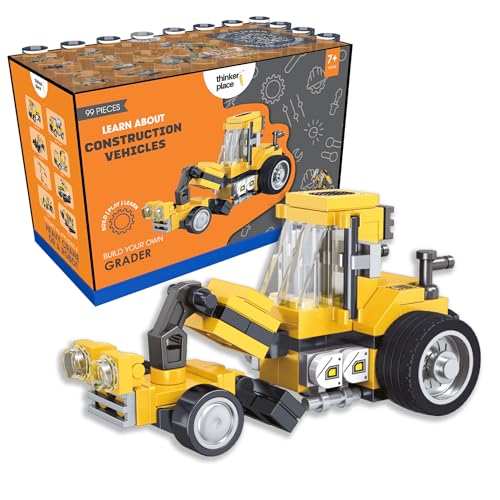 Image of STEM Construction Vehicle Building Blocks Set (99 Pcs) | DIY Grader Toy for Kids 7+ Years (Boys & Girls) | Educational Engineering Toy | Creativity & Problem Solving
