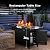 Ciays 42 Inch Gas Fire Pit Table, 60,000 BTU Propane Fire Pits for Outside with Steel Lid and Lava Rock, 2 in 1 Fire Pit Table Gatherings Parties on Patio Deck Garden, CSA-Listed, Black,CIFPT5B