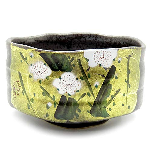 Japanese Matcha Bowl Gold Flower Kutani Yaki(ware)
