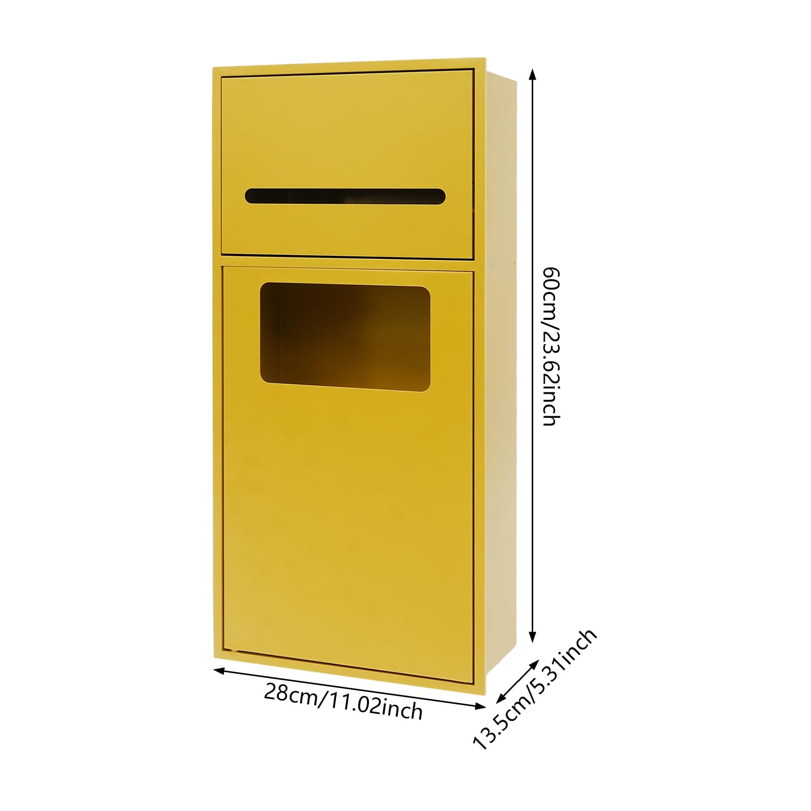 Armario de almacenamiento para inodoro, acero inoxidable 304, dorado, moderno, 28 x 13,5 x 60 cm, rectangular