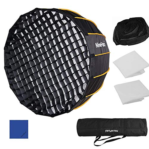 Nicefoto LED Softbox de 35 Pulgadas con Pantalla parabólica Profunda y Estuche de Malla Compatible con Aputure 120D / 120D II / 300D II / 300X y Otros Flashes de Photo Studio