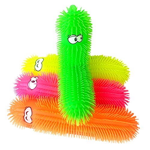 TOYANDONA 4Pcs Jouet de Fidget Sensoriel Chenilles Extensibles Lumineuses Fidget Jouets Boules Anti-Stress de Compression pour Adultes Enfants