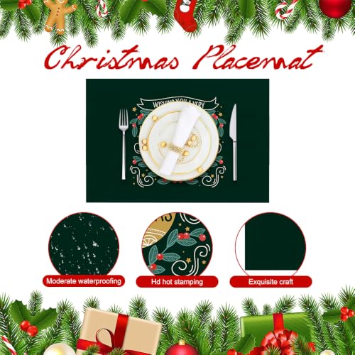 Lvjkes 4 Stück Platzset Weihnachten, 30 x 45 cm Tischsets Abwaschbar - B – Ansicht 3
