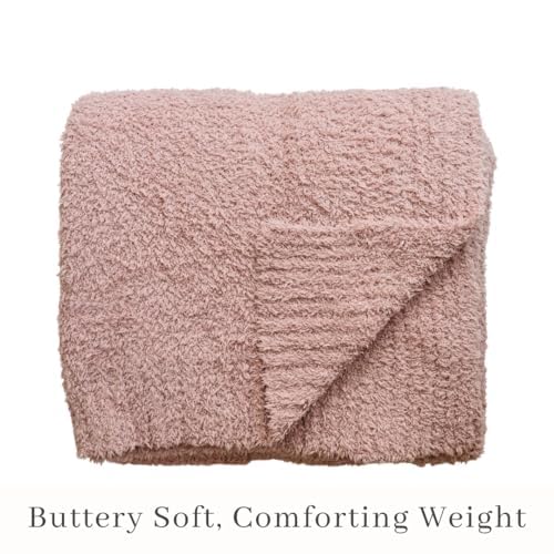 Image of SARANONI Bamboni Luxury Throw Blanket | Oversized Super Soft Plush Home Decorative Comfy Blankets for Couch or Bed | Pink - X-Large 60 inch x 80 inch