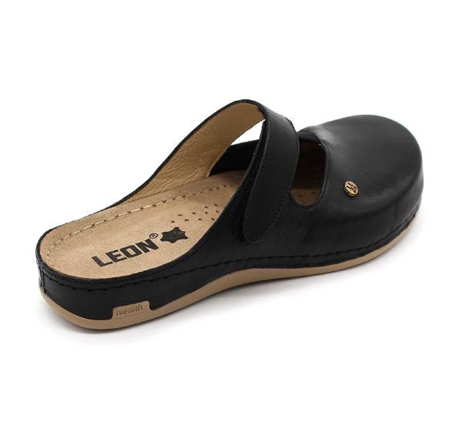 Leon 953 Komfortschuhe Lederschuhe Pantolette Hausschuhe Clog, Damen