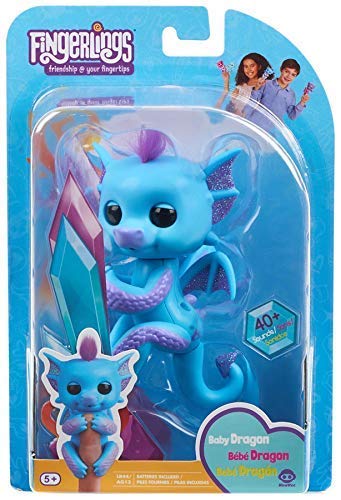 Wowee Fingerlings - Interactive Baby Dragon - Tara (Blue with Purple)