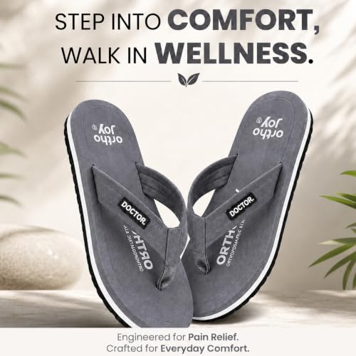 Image of ORTHO JOY EXTRA SOFT Ultra Cushion Slippers for Men's| Doctor | Lightweight & Comfortable| Orthopedic & Diabetic| Casual & Stylish| Non-Slip Durable Mcr Dr Chappals & House Flip flops For Gent's & Boy's