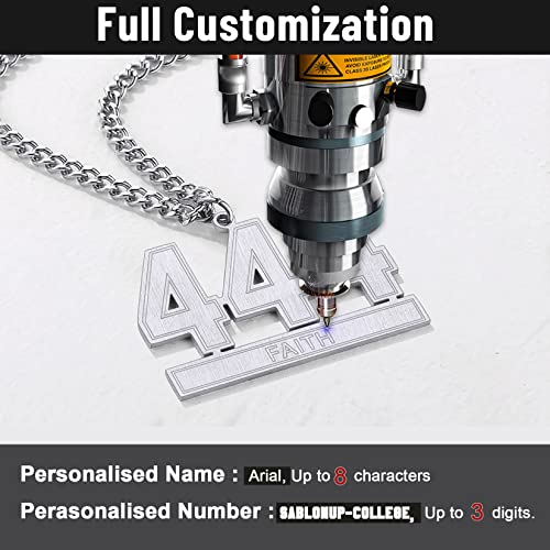 KeyStyle Number Necklace For Men Women, Custom Youth Baseball Necklaces with Numbers for Boys, Personalized Jersey Number Chain Sports Fans Pendant Soccer Football Basketball for Girls3