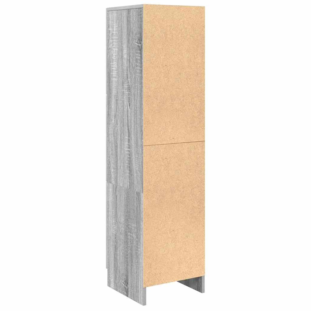 Madera elaborada Moderno Alto Gris 31 5 x 32 x 122 5 cm | Aparador Alto Gris Sonoma 31.5 x 32 x 122.5 cm Armario de Almacenamiento con 3 Puertas para Salon Comedor y Estudio, Moderno