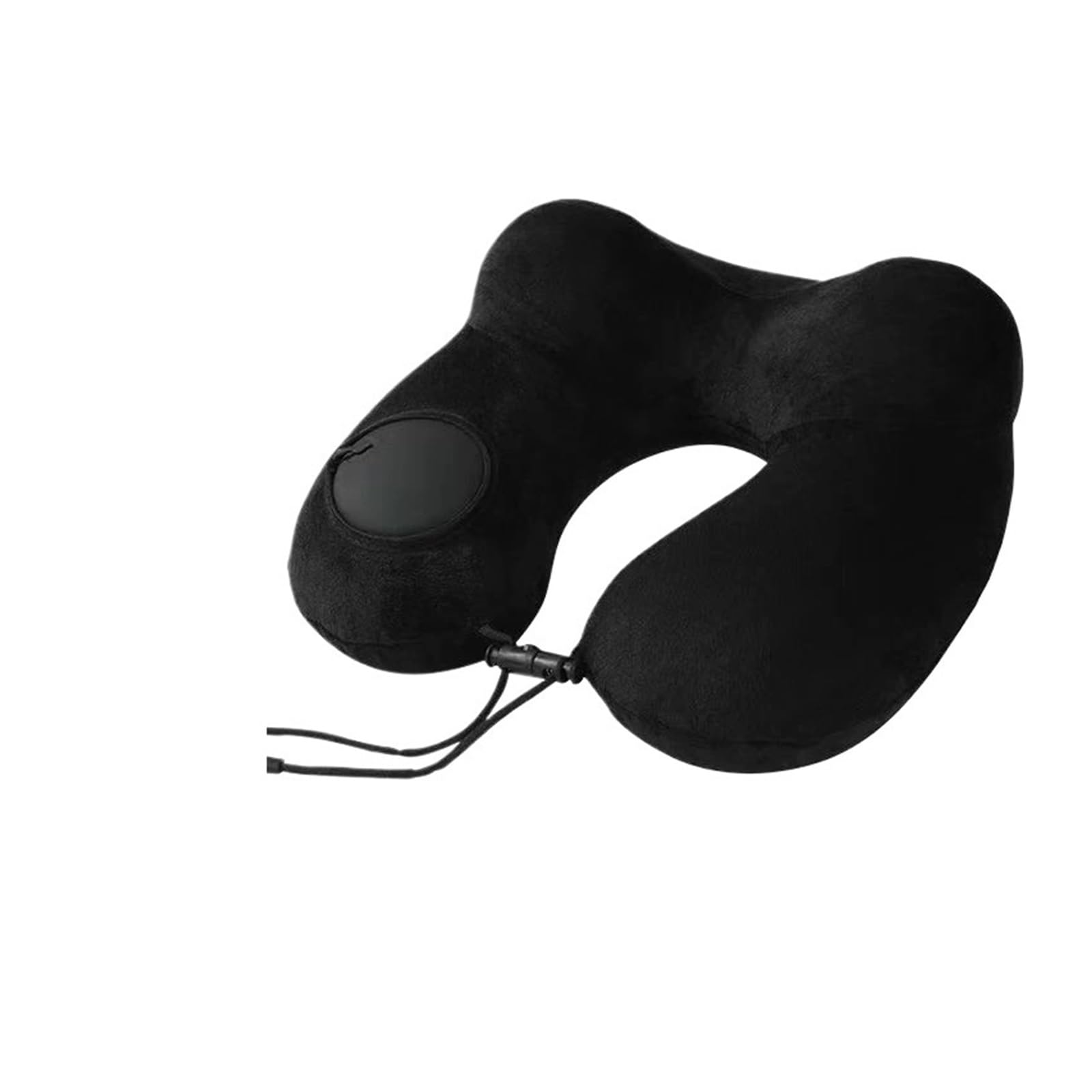 WWYYZAYC Comfortable Neck Support Inflatable Airplane Travel Neck Pillow Inflatable Sleeping Pillow(Black with Bag)