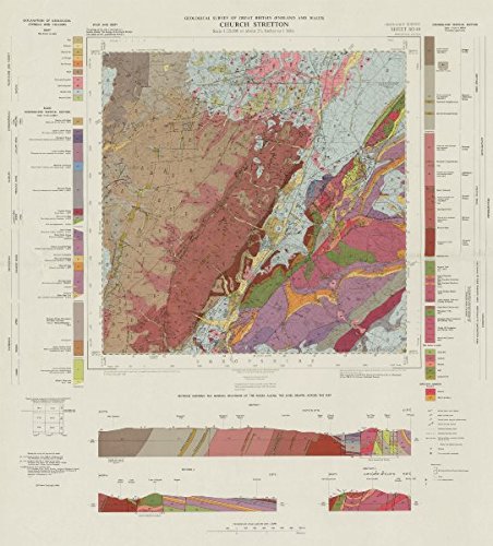 Church Stretton geological survey sheet SO49 Shropshire Hills Long Mynd - 1968 - old antique vintage map - printed maps of Shropshire