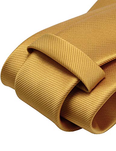 Image of GUSLESON 3.15 inch(8cm) Solid Color Necktie and Pocket Square Cufflinks Sets For Men + Gift Box