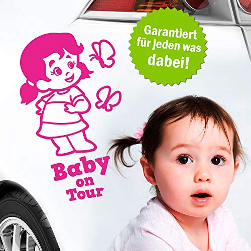 Kiwistar - Babyaufkleber - Weiß - Geschwister Junge Mädchen Sticker - Baby on Board 15cm - für Auto, Motorrad, Fahrrad, Tuning