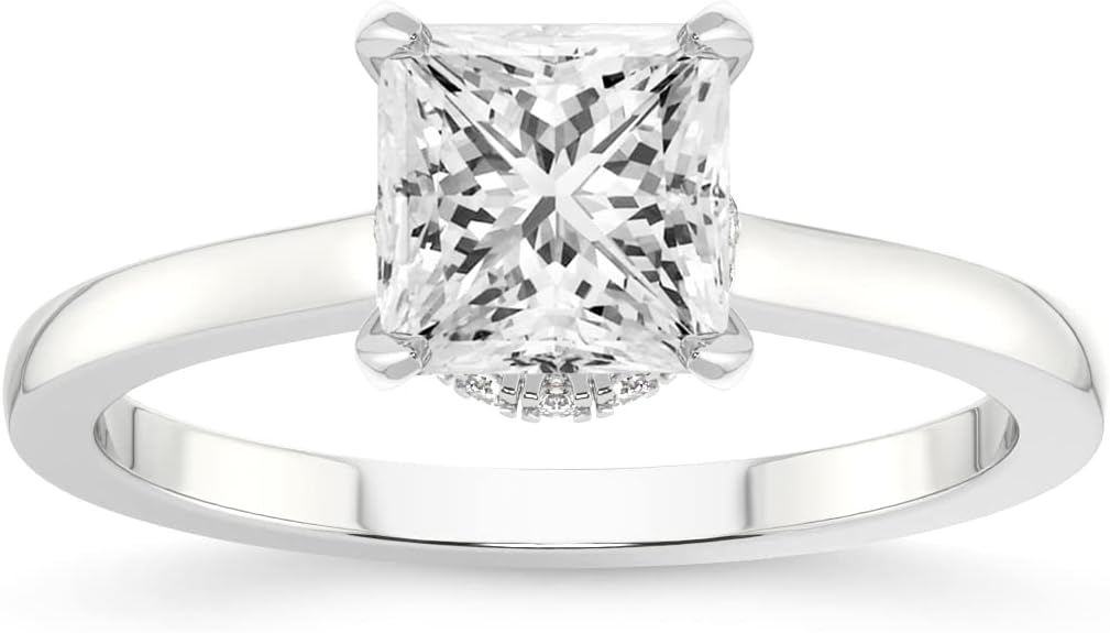 FRIENDLY DIAMONDS Lab Grown Diamond Ring For Women IGI Certified | 1-5 Carat Mystic Secret Halo Diamond Engagement Ring | 14K Or 18K White, Yellow Or Rose Gold | FG-VS Quality