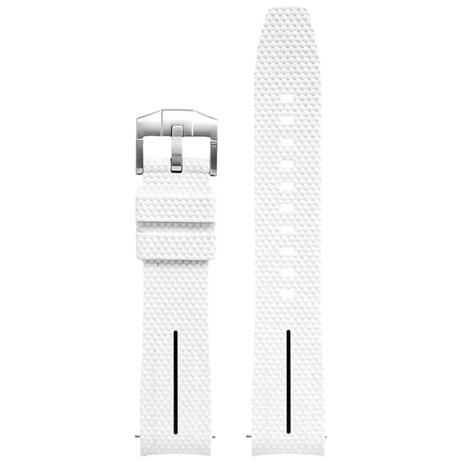 Universelles 20-mm-Uhrenarmband für Herren und Damen, Gummi-Schnellverschluss-Armband, gebogenes Ende