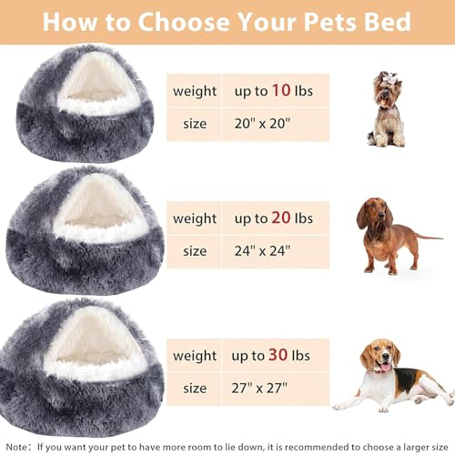 SHJOEE Flauschig Hundebett Muschelform 70cm Katzenbett Warm Tierbett Haustierbett Waschbar Hundesofa Katzensofa Plüsch Hundekorb Katzenkorb Weiche Kuschelbett für Den Schlaf im Innenbereich