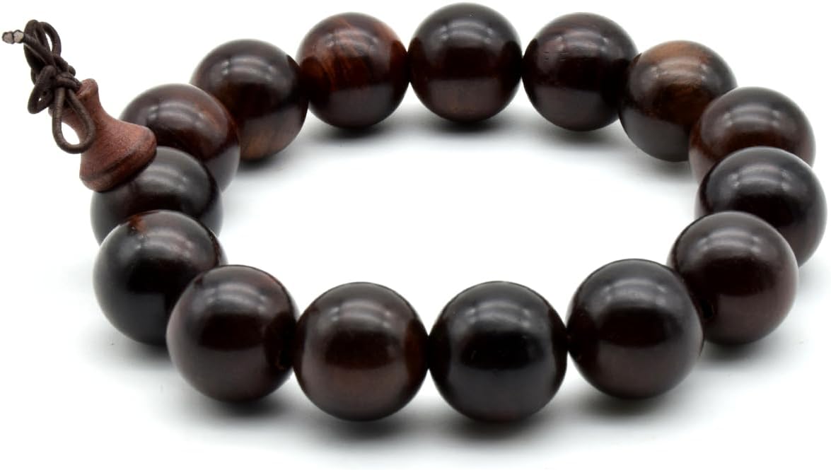 Zen Dear Unisex Natural Rosewood Prayer Beads Buddha Buddhist Prayer Meditation Mala Necklace Bracelet
