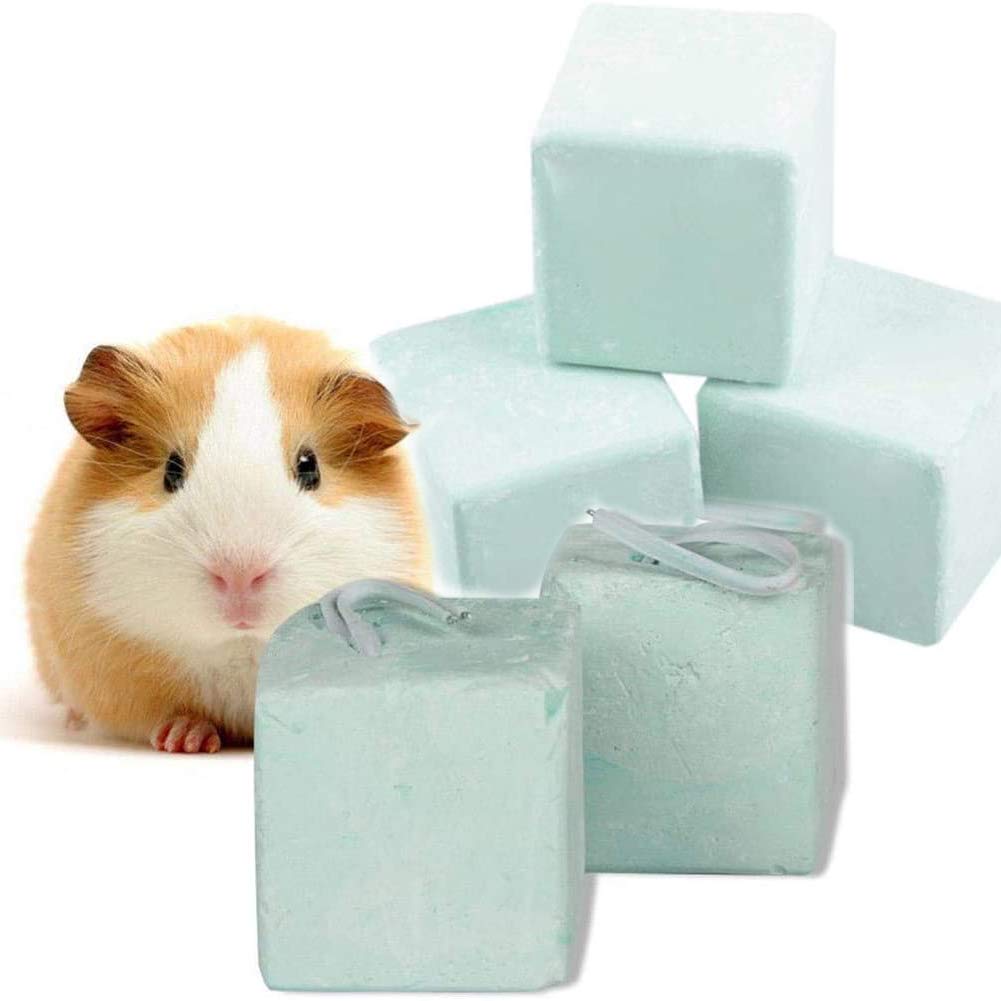 Lanfly Rabbit Hamster Hammock Rat Guinea-pig Calcium Mineral Chew Cube Teeth Grinding Stones Toys for Sugar Glider Squirrel Hamster Playing Sleeping Pack of 5