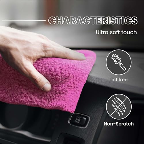 Image of Autofy 500GSM - 40cm x 60cm - [Pack of 2] - Microfiber Cloth Double Sided Microfiber Cloth for Car Lint Free Super Soft Plush Car Cleaning Cloth Sueded Edges for Scratch Free Car & Bike Cleaning
