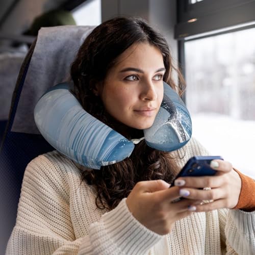 Almohada de espuma viscoelástica para viaje cuello U miniatura 7