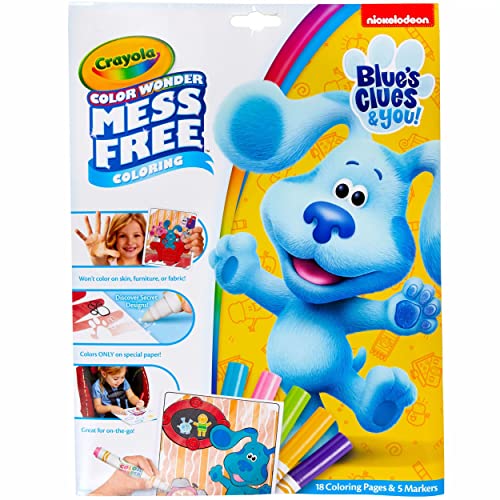 Image of Crayola Blues Clues Color Wonder, 18 Mess Free Coloring Pages & 5 No Mess Markers, Gift for Kids
