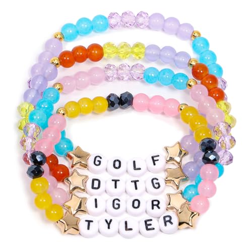 AICase for the Creator Merch Tyler Gifts Toys Inspired Bracelets 4 Pcs Stackable Stretch Beaded Friendship Bracelets Party Decor Costume Cosplay Merchandise Gifts for Fans Women Birthday Christmas