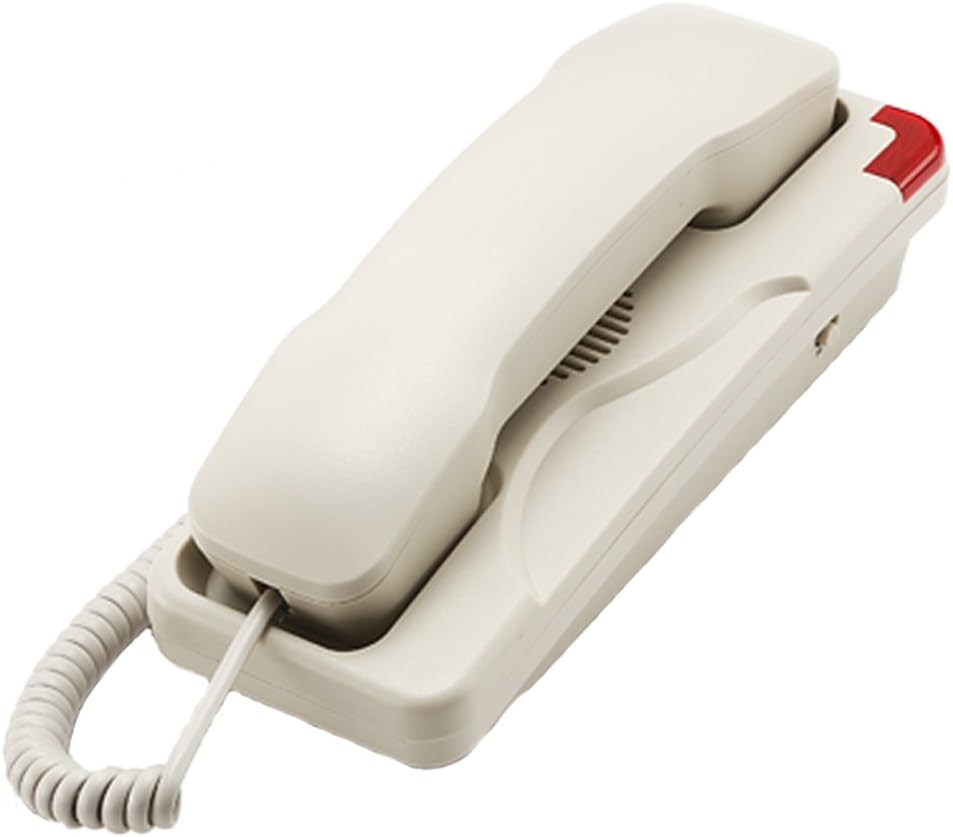 K-036 Trimline Corded Phone Wall Mountable House Landline Telephone Wired Phone Waterproof and Moisture-Proof for Hotel Home Bathroom(Beige)