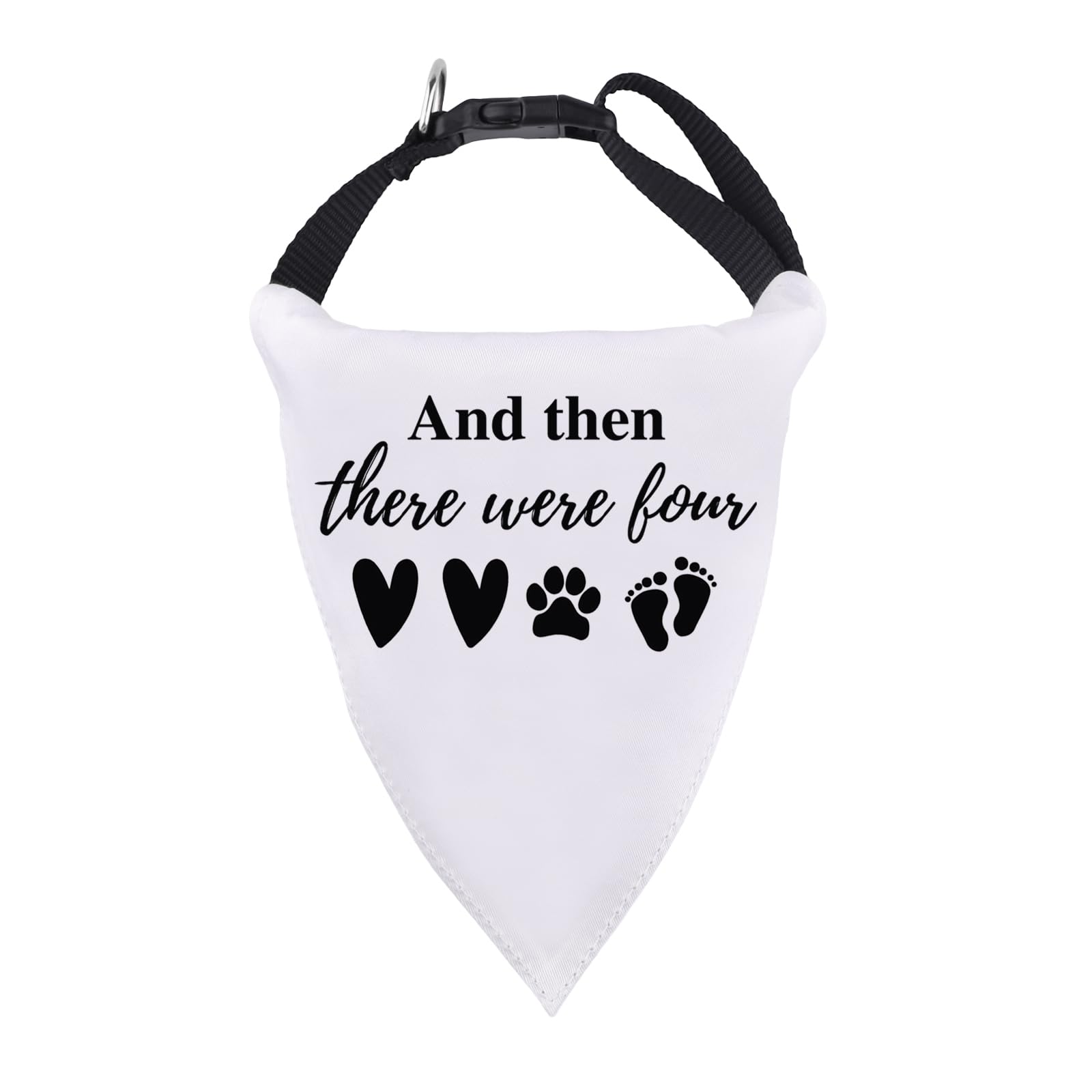 1 Piece Baby Announcement Dog Bandana And Then There Were Four Dog Bandana New Baby Gift Pregnancy Gift (Were Four DC)