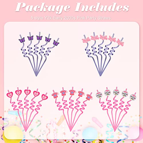 25 Packs Pitillos Retros Y2k Reutilizables Rosas y Morados miniatura 3