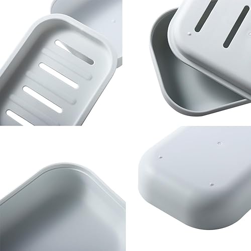 Miniatura 3 de 4 platos de drenaje de jabón de plástico, soporte de jabón de doble capa, caja de jabón de baño, contenedor de jabón, bandeja de esponja de cocina,
