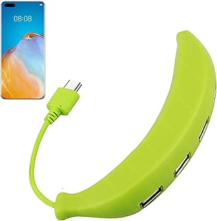 USB Hub, USB 2.0 Faster Data Transfer, Banana Shape USB Splitter, USB Multiport Adapter, 4-in-1 Design 4-Port Hub Splitter, Type C Adapter for PC, Laptop, Flash Drive, Camera, Keyboard and Mouse