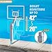 Katop Swimming Pool Basketball Hoop Set with Standard 18'' Rim, Made in Aluminum Alloy, 3 Balls and Pump, Adjustable Height, Detachable, Ocean-Grey
