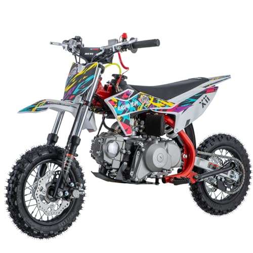 X-PRO X11 110cc Dirt Bike Gas Dirt Bike Pit Bikes Dirt Pitbike with Automatic Transmission Electric Start 10/10 Tires!(Black)