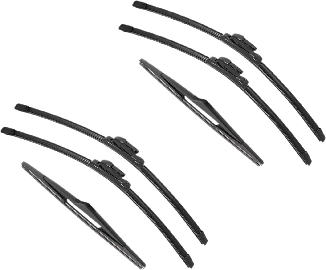 Double Rubber Car Wiper Blades Compatible With 2010-2020 Alfa Romeo Giulietta Front Rear Windscreen Windshield Wipers Accessories(6PCS)