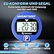 Warmfay® Elektronische Parkscheibe mit Zulassung vom KBA, Automatische Digitale Parkscheibe Elektrisch mit Batterie, Elektrische Parkuhr Auto mit 2 Displays & Nachtparkmodus & Vielseitig (1, Blau)