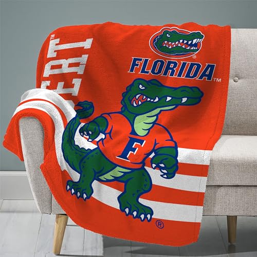Sleep Squad Florida Gators Al E. Gator 60 x 80 Raschel Plush Blanket A Collegiate Mascot Throw