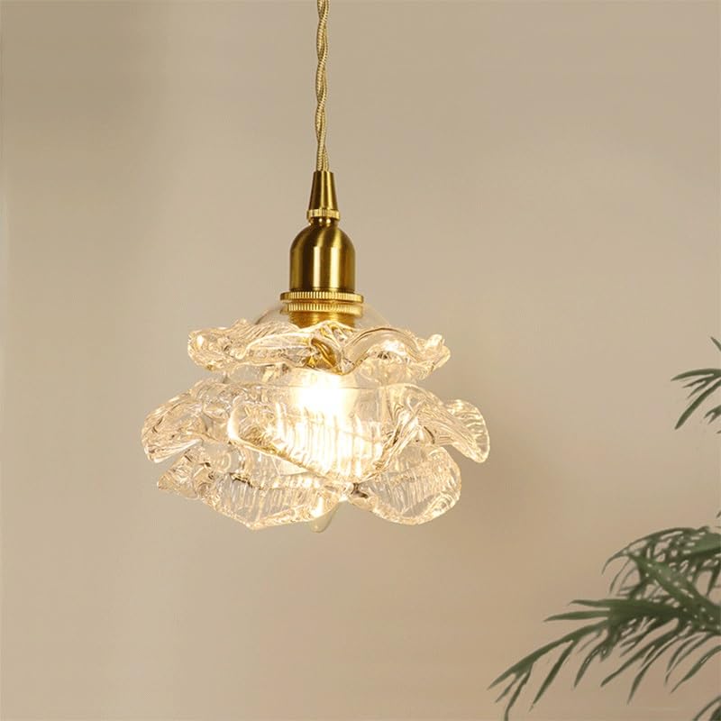 Lampe en verre de cristal et cuivre de style français haut de gamme