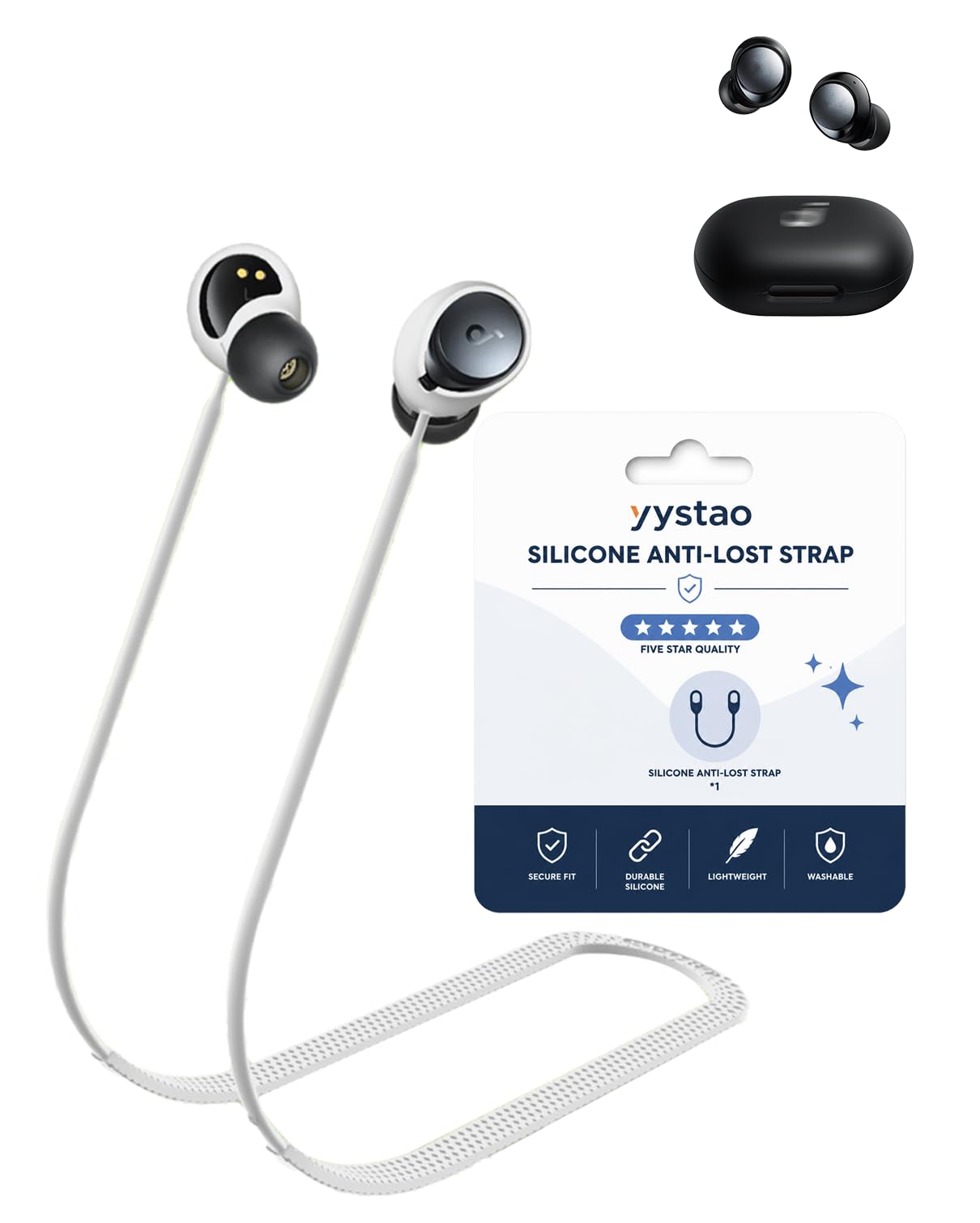 yystao Anti-Lost Silicone Strap for Anker Soundcore Space A40 Neck Cord