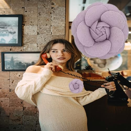 Image of Camellia Hair Clip and Brooch Pin for Women Dainty Flower Broochs Lapel Pins Designer Inspired Camellia Peony Rose Brooches Flower DIY Clothing Shoes Hats Accessories Wedding Party Dance Banquet Dress Suit Ceremony Jewelry Accessories