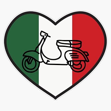 Italian Love - Vespa Sticker Vinyl Decal Bumper Sticker 5"