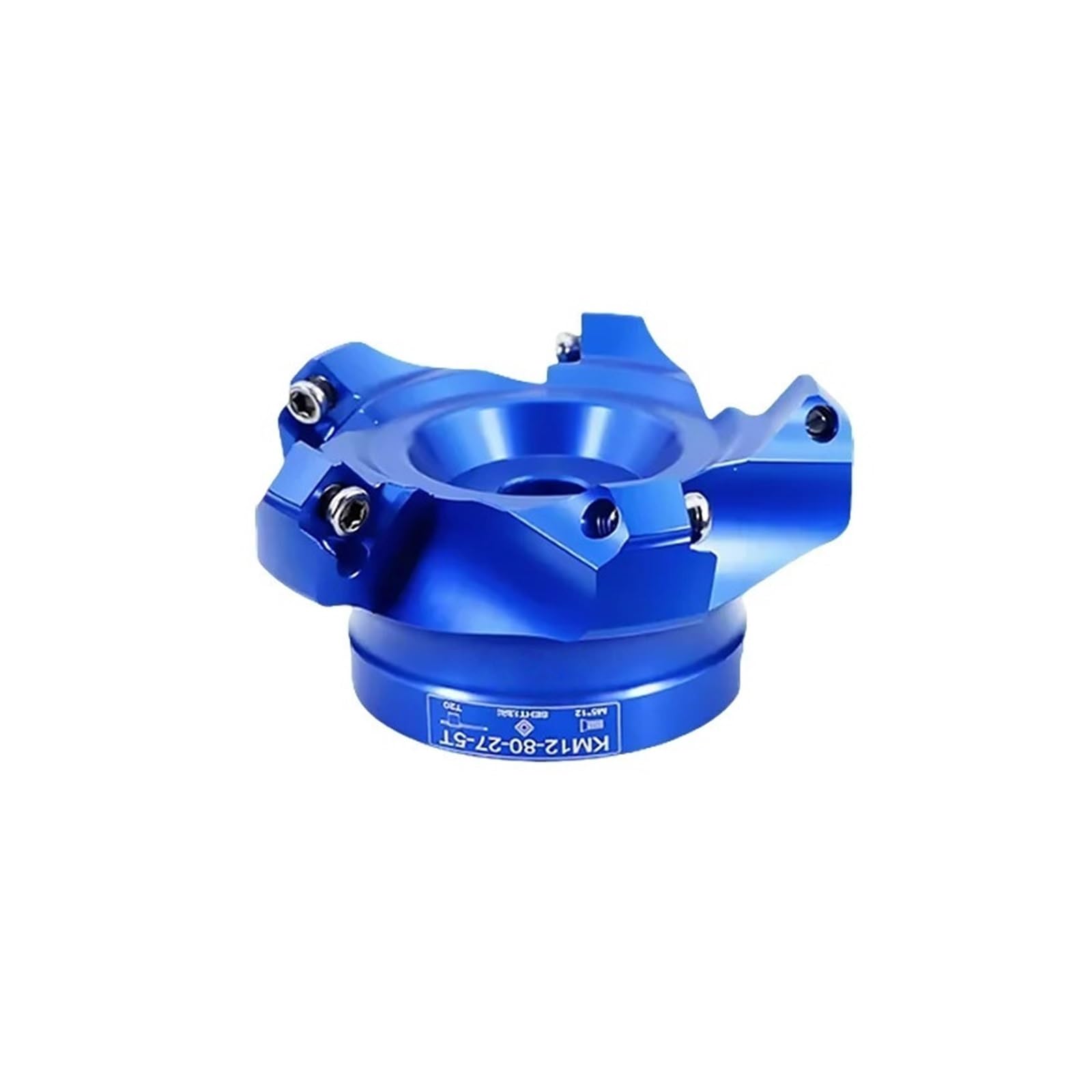 45 Degree KM12 Aluminum Alloy Face Mill Cutter Head, CNC Indexable Milling Cutter Compatible with SEHT1204 SEKT1204 Inserts, Matching FMB22 FMB27 Tool Holder(KM12-160-27-8T)