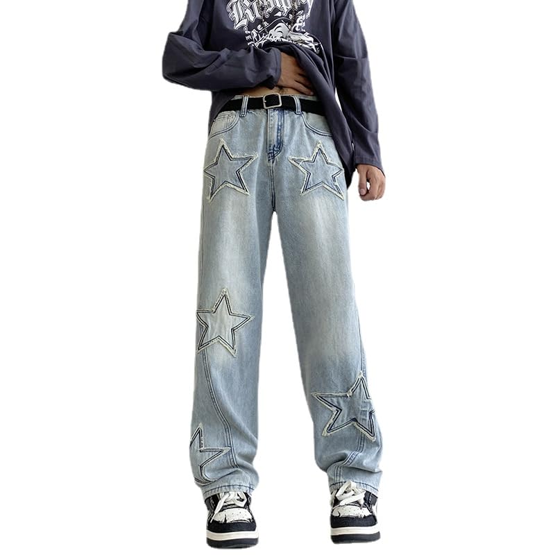 Y2K Baggy Jeans Grunge Goth Emo Cargo Pants Star Patchwork Fairycore Demin Cloting Jogger Hiphop Tripp Streetwear