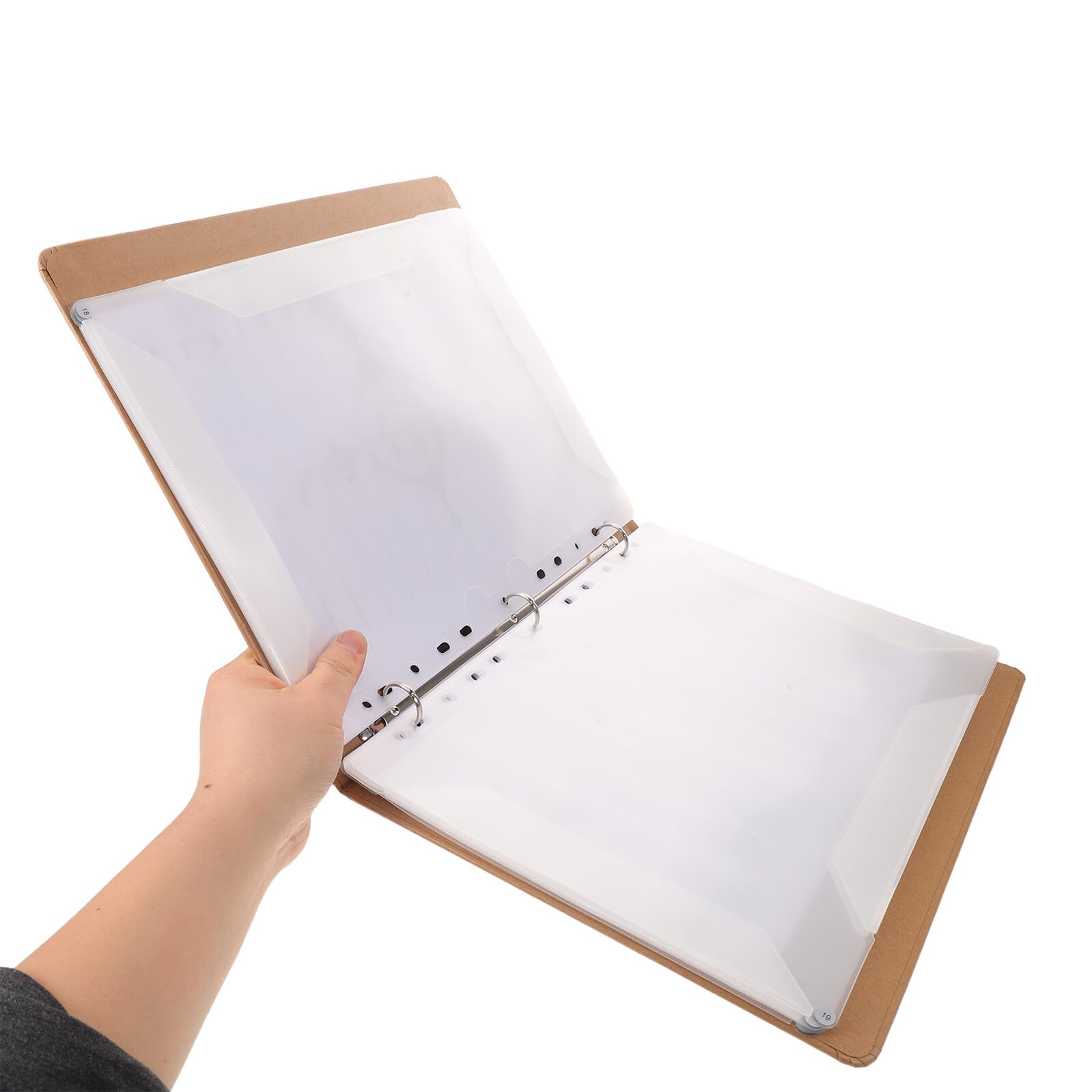 Carpeta de Partituras de 9 Anillas en Papel Kraft Caqui, Soporte para Partituras de Guitarra y Piano, Organizador de Documentos Numeración para Conciertos y Ensayos Musicales