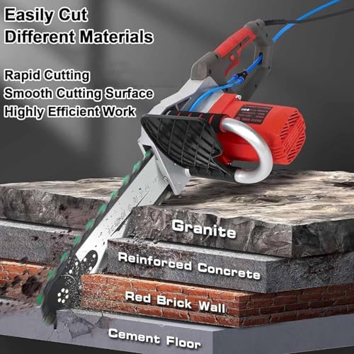 Sega a catena elettrica per calcestruzzo pesante 5800W/6500W, taglierina diamantata alimentata ad acqua con pompa, 35 cm per taglio di cemento armato, strumento efficiente per segare calcestruzzo