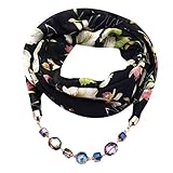 Klassischer Damen-Schal Stola Mode Schal Geschenkidee für Frauen und Mädchen Dünnes Baba Tuch Mutter Herren Anhänger Schals & Tücher für Damen Jahrgang böhmischen Stil einfarbig mit Schnalle Kette Quasten Schal Halskette Damen Mädchen Quasten Halskette Schal Schals Wraps Eule Anhänger Schmuck Schals Damen Stoff Taschentücher aus 100% Baumwolle