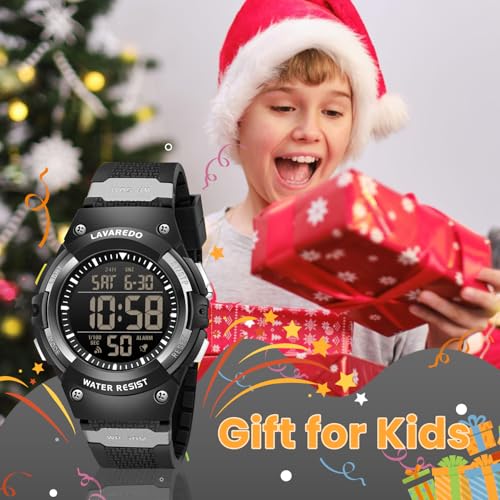 Kids Watch Boys,Digital Outdoor Sports Watches,50M Waterproof Chronograph Multifunctional Wristwatch with Alarm/Timer/Stopwatch for 5-16 Year Old Children Teens-Fits Wrist 6.3"-9",Kids Gift2